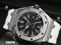 Audemars Piguet 愛彼 AP錶 Royal Oak Offshore Diver 皇家橡樹 離岸型 15710ST.OO.A002CA.01 黑呆 大三針 15710 ST <font color=#FF0000>透背款<font color=#ffff00> 2016年保單 </font></font> 潛水錶 自動上鍊 42mm