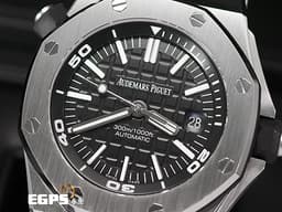 Audemars Piguet 愛彼 AP錶 Royal Oak Offshore Diver 皇家橡樹 離岸型 15710ST.OO.A002CA.01 黑呆 大三針 15710 ST <font color=#FF0000>透背款<font color=#ffff00> 2016年保單 </font></font> 潛水錶 自動上鍊 42mm