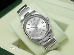 ROLEX 勞力士 Oyster Perpetual 蠔式恆動型 Air-King 114200 空中霸王 <font color=#49bcd7>藍色柱狀時標</font> 自動上鍊 34mm