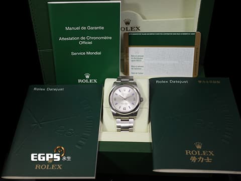 ROLEX 勞力士 Oyster Perpetual 蠔式恆動型 Air-King 114200 空中霸王 藍色柱狀時標 自動上鍊 34mm