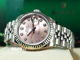 ROLEX 勞力士 DateJust 279174 蠔式日誌型 不鏽鋼材質 <font color="#f8d3d3">原廠鑽石時標粉紅色面盤</font>&nbsp;<font color="#FF0000">2023年新式保卡 紀念型錶帶</font> 自動上鍊 28mm