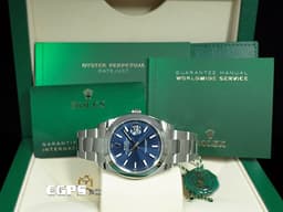 ROLEX 勞力士 Datejust 41 蠔式日誌型 126300 <font color=#4169e1>亮藍色面盤</font> 經典 DJ41 不鏽鋼 <font color=#FF0000>2025年保卡 蠔式（Oyster）三節錶帶</font> 自動上鍊 41mm