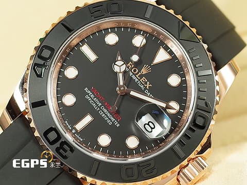 ROLEX 勞力士 Yacht-Master 40 蠔式 遊艇名仕型 126655 永恆玫瑰金 Cerachrom黑色陶瓷字圈 3235機芯 搭配Glidelock延展系統潛水錶扣 2022年新式綠卡 自動腕錶 40mm