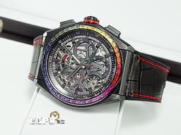 ZENITH 真力時 El Primero 21 Rainbow 33.9002.9004/96.R580 <font color=#FFff00> 原廠彩虹寶石外框 </font> <font color=#ff0000>2018年保卡 全球限量50只！</font>  1/100秒計時碼錶機芯  44mm