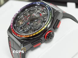 ZENITH 真力時 El Primero 21 Rainbow 33.9002.9004/96.R580 <font color=#FFff00> 原廠彩虹寶石外框 </font> <font color=#ff0000>2018年保卡 全球限量50只！</font>  1/100秒計時碼錶機芯  44mm