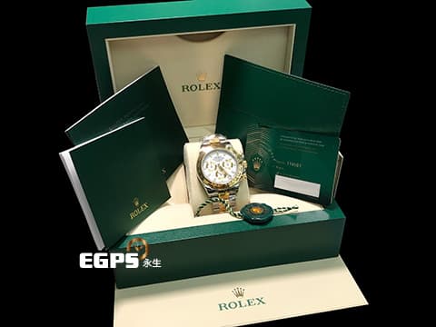 ROLEX 勞力士 Daytona 116503 宇宙計時型 迪通拿 計時碼錶 停產款 白色面盤 18K黃金 半金款 2023年保卡 錶友珍藏未使用品 賽車錶 自動上鍊 40mm