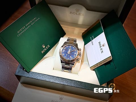 ROLEX 勞力士 Cosmograph Daytona 宇宙計時型 迪通拿 116523 稀少停產款藍色賽車面盤 計時碼表 18K黃金 半金款 賽車錶 亂碼字頭 自動上鍊 40mm