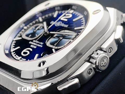 Bell &amp; Ross 柏萊士 Urban系列 BR05 Chrono Blue 計時碼表 藍色放射太陽紋面盤 BR05C-BU-ST/SST 不鏽鋼  2024年保單 台灣公司貨  自動上鍊 40mm