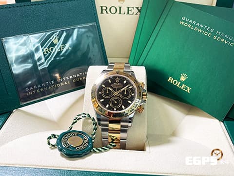 ROLEX 勞力士 Cosmograph Daytona 宇宙計時型 迪通拿 116503 計時碼錶 18K黃金 半金款 黑色面盤 2020年新式保卡 賽車錶 自動上鍊 40mm