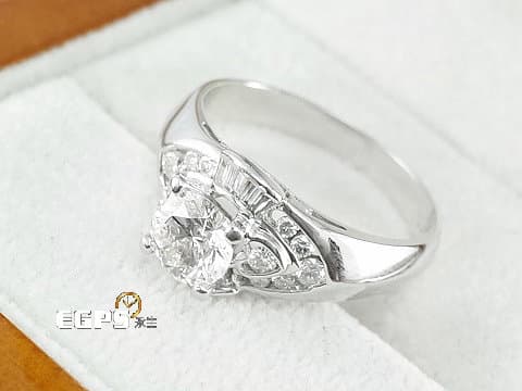 白K金 白K金鑽石戒指  戒指 鑽石戒指 天然真鑽 1.01CT 女戒