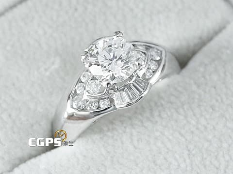 白K金 白K金鑽石戒指  戒指 鑽石戒指 天然真鑽 1.01CT 女戒