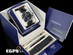 PANERAI 沛納海 Luminor Marina PAM01312 三日鍊 <font color="#4169e1">藍色小秒針</font> PAM1312 <font color="#90ee90">經典綠色夜光三明治面盤</font> 不鏽鋼 <font color="#FF0000">2023年保單 無透背款</font> 自動上鍊 44mm
