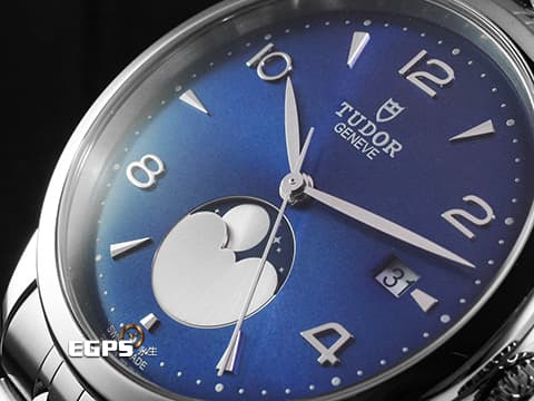TUDOR 帝舵 1926系列 91560-0002 不鏽鋼材質 藍太陽放射紋錶面 月相顯示功能 2025年保卡 7鏈節錶帶 自動上鍊 39mm