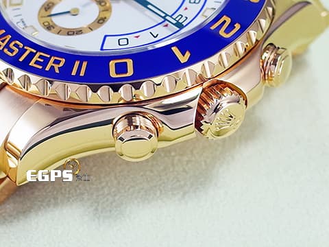 ROLEX 勞力士 Yacht-Master II 蠔式 遊艇名仕型 116688 絕版藍鋼指針面盤 藍色陶瓷錶圈 帆船 倒數 計時碼表 18K黃金材質 全金大遊艇 2017年保單 自動上鍊 44mm
