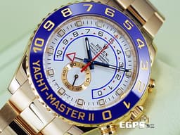 ROLEX 勞力士 Yacht-Master II 蠔式 遊艇名仕型 116688 <font color="#3163b4">絕版藍鋼指針面盤 藍色陶瓷錶圈</font> 帆船 倒數 計時碼表 <font color="#f0dc7a">18K黃金材質</font> 全金大遊艇 <font color="#FF0000">2017年保單</font> 自動上鍊 44mm