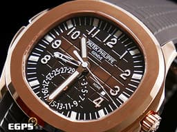 Patek Philippe 百達翡麗 PP錶 Aquanaut 海底探險家 5164R-001 玫瑰金材質 <font color="#ff0000">2025年保單 </font><font color="#ffe5ad"><font style="">巧克力色格紋面盤</font> 二地時間 畫夜顯示 </font>自動上鏈 40mm