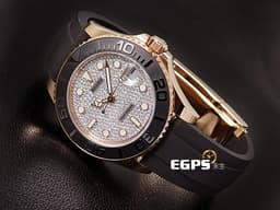 ROLEX 勞力士 Yacht-Master 遊艇名仕 中型  268655 18K永恆玫瑰金材質 <font color="#05f0f0">原廠鑲嵌滿天星鑽石面盤</font> <font color="#ff0000">2023年保卡</font> 自動上鏈 37mm
