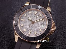 ROLEX 勞力士 Yacht-Master 遊艇名仕 中型  268655 18K永恆玫瑰金材質 <font color="#05f0f0">原廠鑲嵌滿天星鑽石面盤</font> <font color="#ff0000">2023年保卡</font> 自動上鏈 37mm