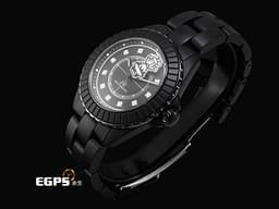 CHANEL 香奈兒 J12 Caliber 12.1系列 COCO GAME Caliber H11063 <font color="#0582f5">霧面黑色高抗磨陶瓷 霧面黑色錶盤 原廠鑲嵌鑽石時標</font> <font color="#05f0f0">香奈兒女士造型秒針</font> 專利不鏽鋼蝴蝶扣 <font color="#FF0000">透明錶背 2026年保卡</font> 自動上鍊 38mm