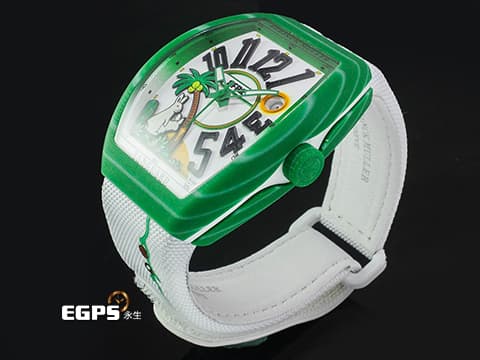 Franck Muller 法蘭穆勒 FM #FR2NCK MULLER Vanguard V41 綠色玻璃纖維複合物材質【熱帶綠】 V 41 SC DT BEACH FR2 #FR2聯名創作 Fxxking Rabbits 2025年保單 全球限量300支 【反骨月兔】 自動上鏈 41 x 49.95mm