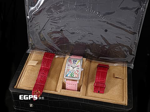 Franck Muller 法蘭穆勒 FM Long Island系列 952 QZ COL DRM D 1R 原廠鑲鑽 不鏽鋼 Color Dreams 彩色阿拉伯數字時標 952QZ 石英腕錶 26x44 mm