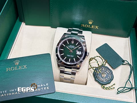 ROLEX 勞力士 Datejust 41 蠔式日誌型 DJ41 126300 不鏽鋼材質 Green Ombre 漸層綠色 2026年木質保卡 自動上鍊 41mm