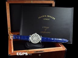 FRANCK MULLER 法蘭穆勒 Double Mystery 神秘 藍色 DM 42 D 1R CD 18K白金 大鑽圈 <font color="#05f0f0"> 原鑲滿天星鑽石面盤、大鑽圈、鑽耳、鑽扣</font><font color="#FF0000"> 新錶參考訂價:3,444,000元  </font>自動上鍊 42mm