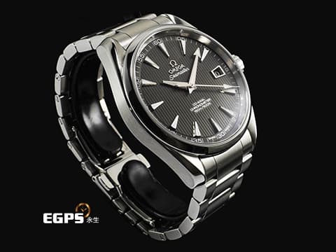 OMEGA 歐米茄 Seamaster 海馬 Aqua Terra 150 系列 23110392106001 深灰色甲板紋面盤 大三針 不鏽鋼材質 同軸擒縱 自動上鍊 38.5mm