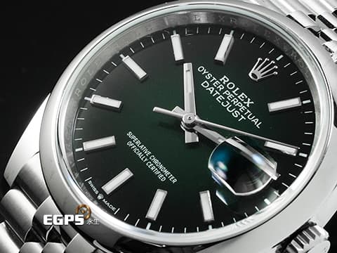 ROLEX 勞力士 Datejust 36 蠔式日誌型 DJ36 126200 不鏽鋼材質 Green Ombre 漸層綠色 2026年保卡 自動上鍊 36mm