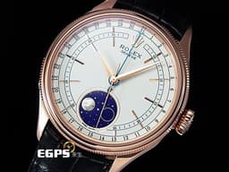 ROLEX 勞力士 Cellini Moonphase 徹利尼 50535 永恆玫瑰金 <font color="#33CCFF">2023年停產款 藍色琺瑯夜空搭配隕石月球月相 <font color="#FFFF33">隕石月相星空</font> </font><font color="#FF0000">2021年新式保卡</font> 自動上鍊 39mm