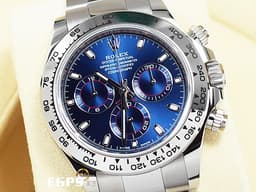 ROLEX 勞力士 Cosmograph Daytona 宇宙計時型 迪通拿 116509 <font color="#0582f5">亮藍色面盤</font> 計時碼表 18K白金材質 <font color="#FF0000">2021新式保卡 </font>自動上鏈 40mm