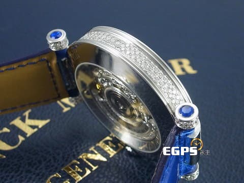 FRANCK MULLER 法蘭穆勒 Double Mystery 神秘 藍色 DM 42 D 1R CD 18K白金 大鑽圈  原鑲滿天星鑽石面盤、大鑽圈、鑽耳、鑽扣 新錶參考訂價:3,444,000元  自動上鍊 42mm