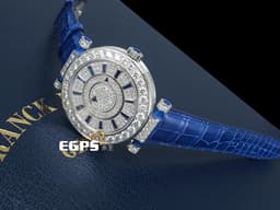 FRANCK MULLER 法蘭穆勒 Double Mystery 神秘 藍色 DM 42 D 1R CD 18K白金 大鑽圈 <font color="#05f0f0"> 原鑲滿天星鑽石面盤、大鑽圈、鑽耳、鑽扣</font><font color="#FF0000"> 新錶參考訂價:3,444,000元  </font>自動上鍊 42mm