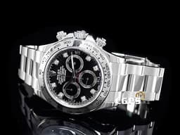 ROLEX 勞力士 Daytona 迪通拿 116509G 18K白金材質 <font color="#05f0f0">黑色面盤搭配原廠鑲嵌鑽石時標</font> <font color="#FF0000">2020年新式綠卡 錶友珍藏未使用品 </font>自動上鍊 40mm