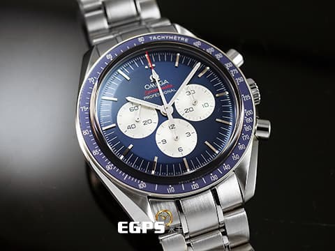 OMEGA 歐米茄 speedmaster 超霸 Tokyo Olympics 東京奧運限量款,日本專賣店限定發售 2021年保單 52230423003001 計時碼錶 藍色熊貓面盤 手上鍊 42mm