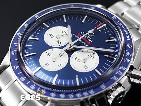 OMEGA 歐米茄 speedmaster 超霸 Tokyo Olympics 東京奧運限量款,日本專賣店限定發售 2021年保單 52230423003001 計時碼錶 藍色熊貓面盤 手上鍊 42mm