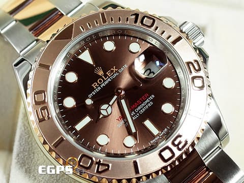 ROLEX 勞力士 Yacht-master 116621 遊艇名仕型 18K玫瑰金與不鏽鋼材質 半金款 巧克力色面盤 2018年12月保卡 自動上鍊 40mm