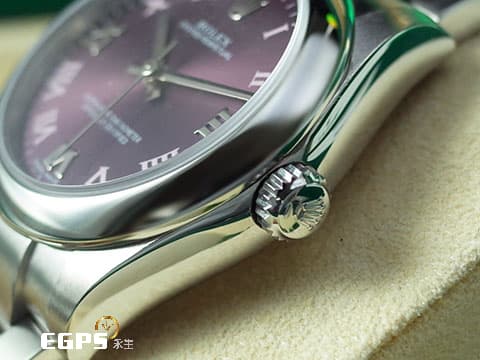 ROLEX 勞力士 Oyster Perpetual 31 蠔式恆動型 177200 紫色面盤 魔幻紫 OP31 不鏽鋼 大三針 2019年保單 自動上鍊 31mm