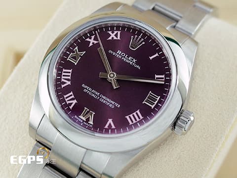 ROLEX 勞力士 Oyster Perpetual 31 蠔式恆動型 177200 紫色面盤 魔幻紫 OP31 不鏽鋼 大三針 2019年保單 自動上鍊 31mm