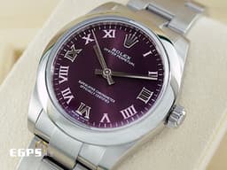 ROLEX 勞力士 Oyster Perpetual 31 蠔式恆動型 177200 <font color="#d76ddb">紫色面盤 魔幻紫</font> OP31 不鏽鋼 大三針 <font color="#FF0000">2019年保單 </font>自動上鍊 31mm