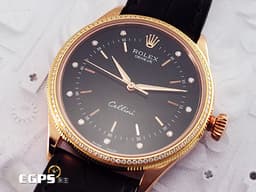 ROLEX 勞力士 Cellini 徹里尼 50605 永恆玫瑰金材質 50605RBR 大三針 <font color="#05f0f0">已停產稀有鑲鑽款 原廠鑲嵌鑽石錶圈、</font><font color="#05f0f0" style="font-size: 10pt;">時標 </font><font color="#FF0000" style="font-size: 10pt;">2019年保卡</font><span style="font-size: 10pt;"> 自動上鍊</span><span style="font-size: 10pt;"> 39</span><span style="font-size: 10pt;">mm</span>