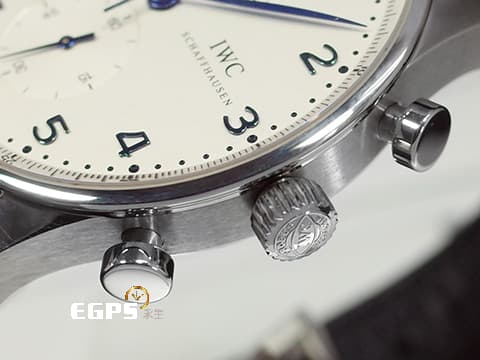 IWC 萬國錶 Protuguese 大葡萄牙 計時碼表 IW371446 不鏽鋼材質 經典款 葡萄牙 藍鋼指針款 白色面盤 自動上鏈 40.9mm