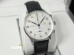 IWC 萬國錶 Protuguese 大葡萄牙 計時碼表 IW371446 不鏽鋼材質 <font color="#0582f5">經典款 葡萄牙 藍鋼指針款 白色面盤</font> 自動上鏈 40.9mm