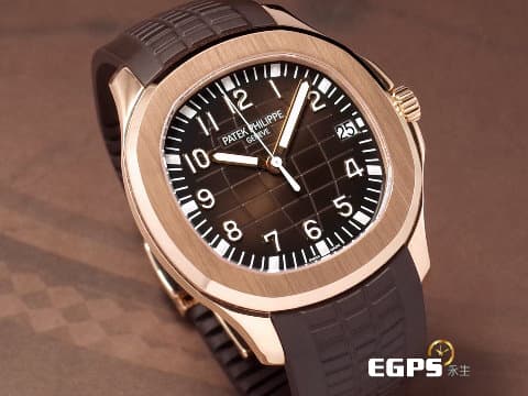 PATEK PHILLIPPE 百達翡麗 PP錶 Aquanaut 海底探險家 5167R-001 玫瑰金 5167 R 深棕色格紋面盤 2025年保單 超缺貨~ 超搶手~ 最新型三叉戟錶扣~ 原廠膠膜~ 自動上鏈 40mm