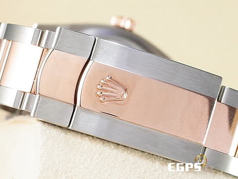 ROLEX 勞力士 蠔式 Datejust 126231 永恒玫瑰金 半金款 銀灰色放射紋面盤 原廠鑲鑽羅馬數字VI及IX 2023年保卡 自動上鍊 36mm
