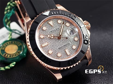 ROLEX 勞力士 Yacht-Master 126655 遊艇名仕 永恆玫瑰金 停產絕版錶款 原廠鑲嵌漫天星鑽石面盤 黑色陶瓷錶圈 2022年保卡 自動上鏈 40mm