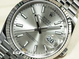 ROLEX 勞力士 DateJust 126234 蠔式日誌型 <font color="#DDDDDD">銀色放射紋面盤</font> DJ36 經典三角坑紋錶圈 <font color="#FF0000">2025年保卡 紀念型(Jubilee)五銖錶帶</font> 自動上鍊 36mm