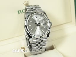 ROLEX 勞力士 DateJust 126234 蠔式日誌型 <font color="#DDDDDD">銀色放射紋面盤</font> DJ36 經典三角坑紋錶圈 <font color="#FF0000">2025年保卡 紀念型(Jubilee)五銖錶帶</font> 自動上鍊 36mm