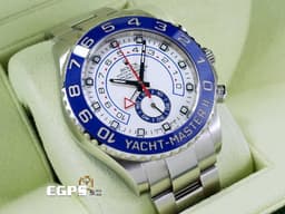 ROLEX 勞力士 Yacht-Master II 116680 遊艇名仕II型 帆船倒數計時 不鏽鋼 白色面盤 <font color="#1e90ff">絕版藍鋼指針 藍色陶瓷錶圈</font> <font color="#ff0000">停產絕版系列 大遊艇</font> 陶瓷框 自動上鍊 44mm