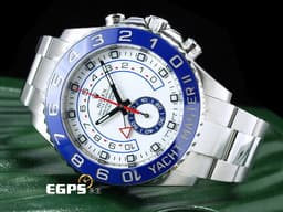 ROLEX 勞力士 Yacht-Master II 116680 遊艇名仕II型 帆船倒數計時 不鏽鋼 白色面盤 <font color="#1e90ff">絕版藍鋼指針 藍色陶瓷錶圈</font> <font color="#ff0000">停產絕版系列 大遊艇</font> 陶瓷框 自動上鍊 44mm